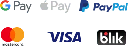 Google Pay, Apple Pay, PayPal, Mastercard, Visa, BLIK